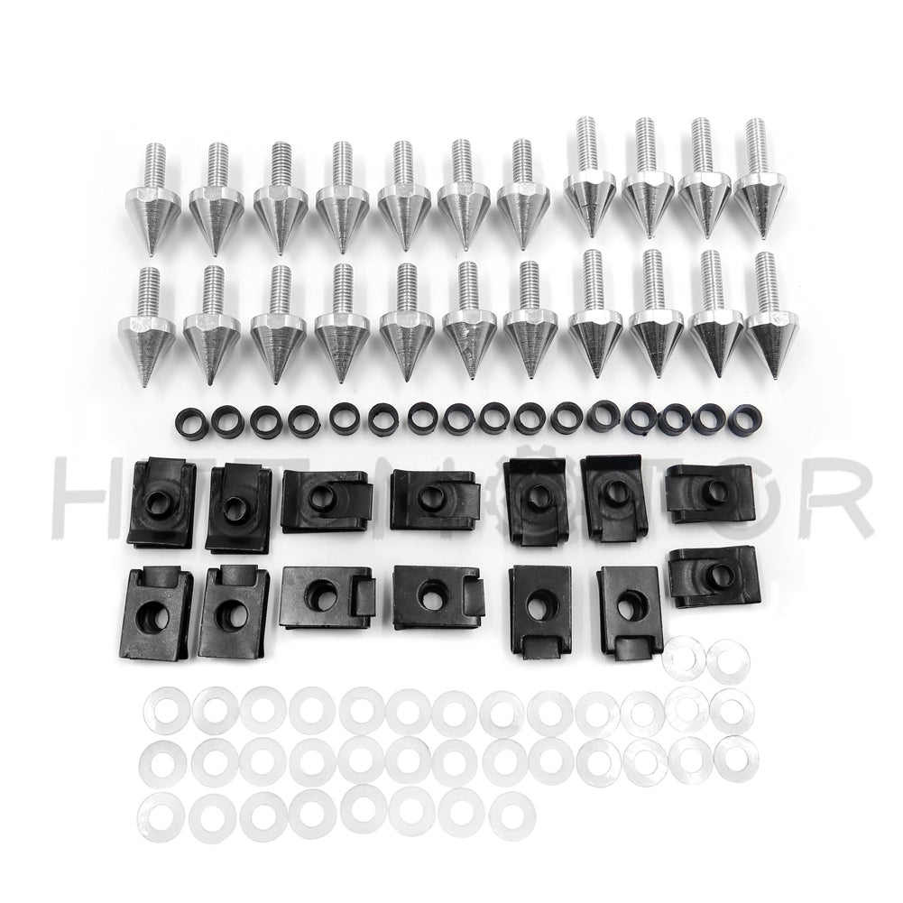 HTTMT HTT Motorbike Spike Fairing Bolts Kit For 2000-2001 Yamaha YZF-R1 Silver