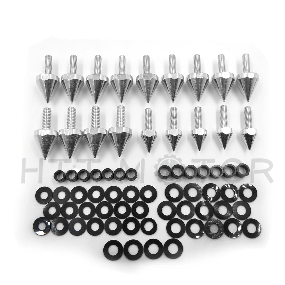 HTTMT HTT Silver Motorcycle Spike Fairing Bolts For 2004 2005 Kawasaki Ninja Zx10 Zx10R 10R