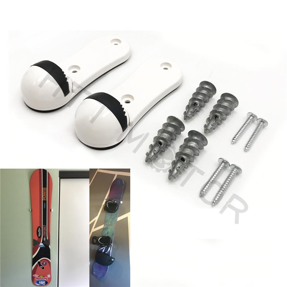 1 Pair SKI SNOWBOARD Wall Mount Durable white plastic rotate rubber