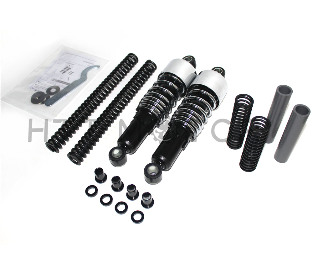 HTTMT- Front Rear Lowering Slammer Suspension Drop Kit For Harley Touring FLH/T 84-13 Chrome