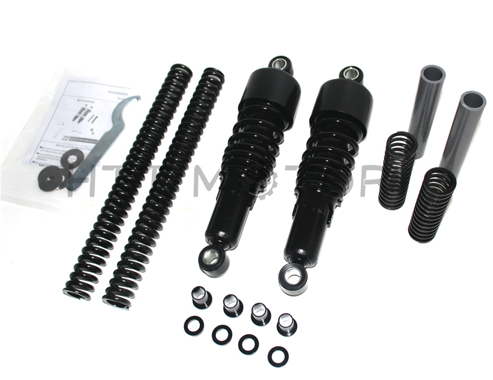 HTTMT- Black Slammer Lowering Kit 10.5" Shocks for 91-05 Harley Dyna FXD(NO FXDX/FXDWG)