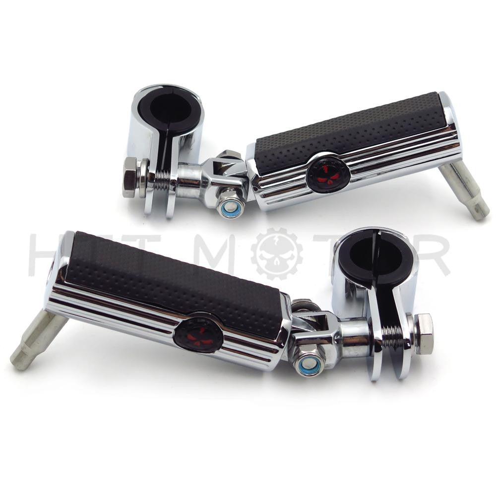 1 1/4" 32mm Adjustable Highway Footpeg Foot Rest Mount Kit For Harley Touring