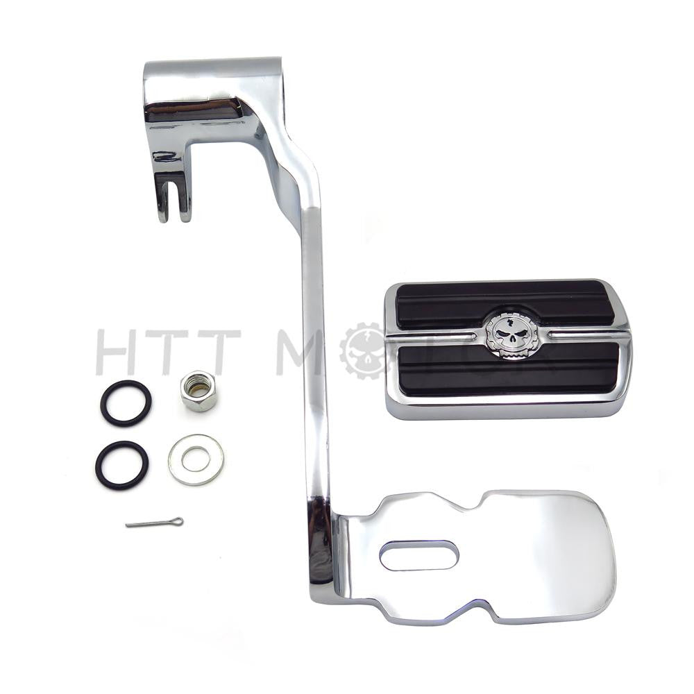 EXTENDED BRAKE PEDAL ARM GEAR SKULL FOR 2014-2018 HARLEY TOURING TRIKES CHROME