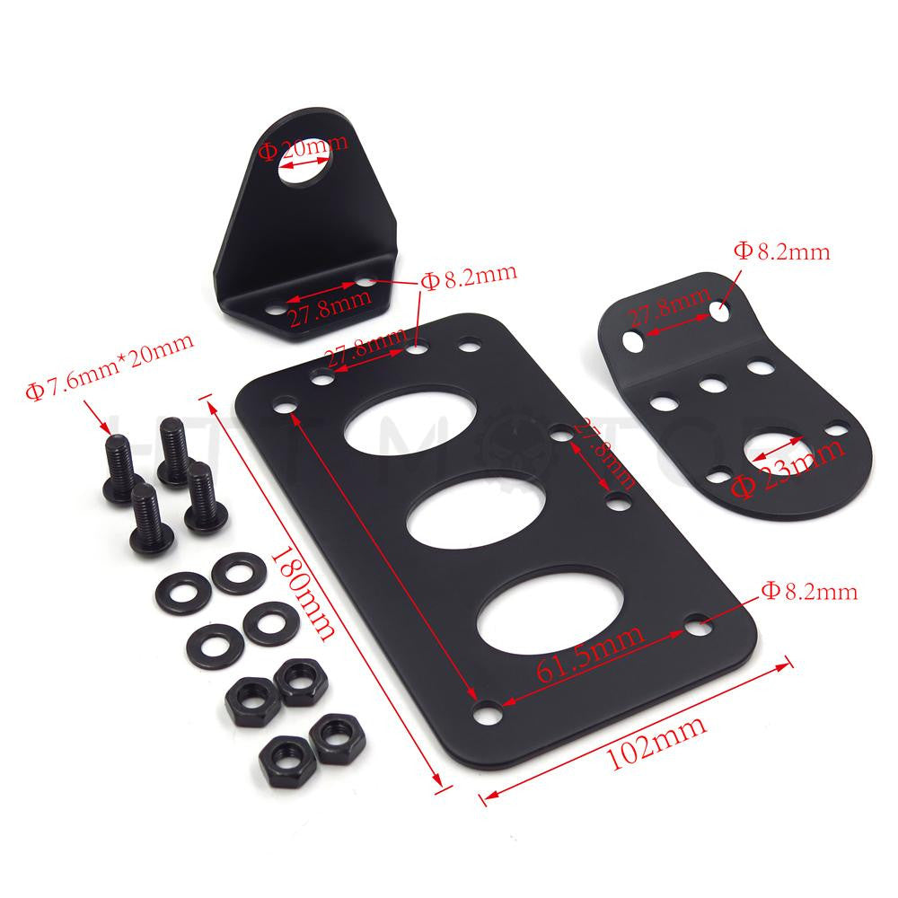 Black Vertical Side Mount License Plate Bracket for Harley Bobber Chopper Custom