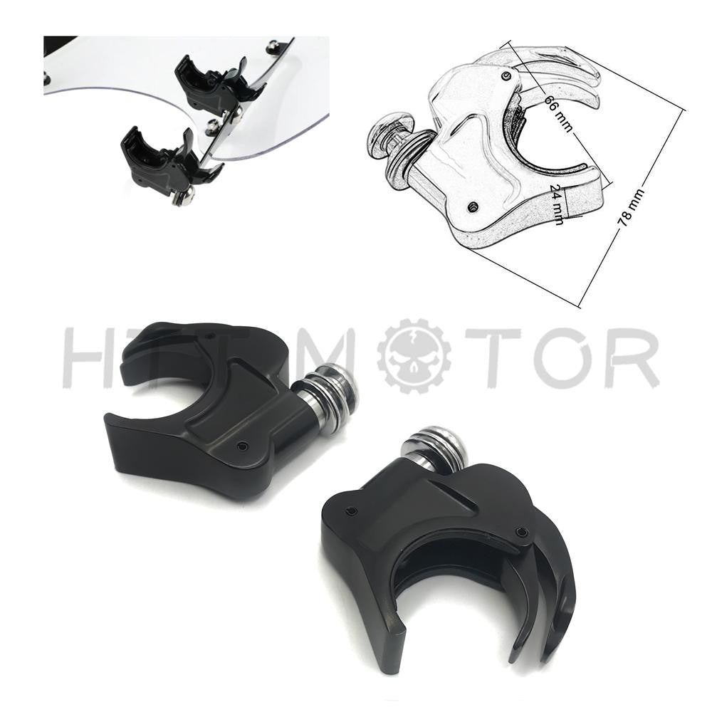 39mm Forks Windshield Windscreen Clamps Fit Harley Sportster XL XLH Dyna Models