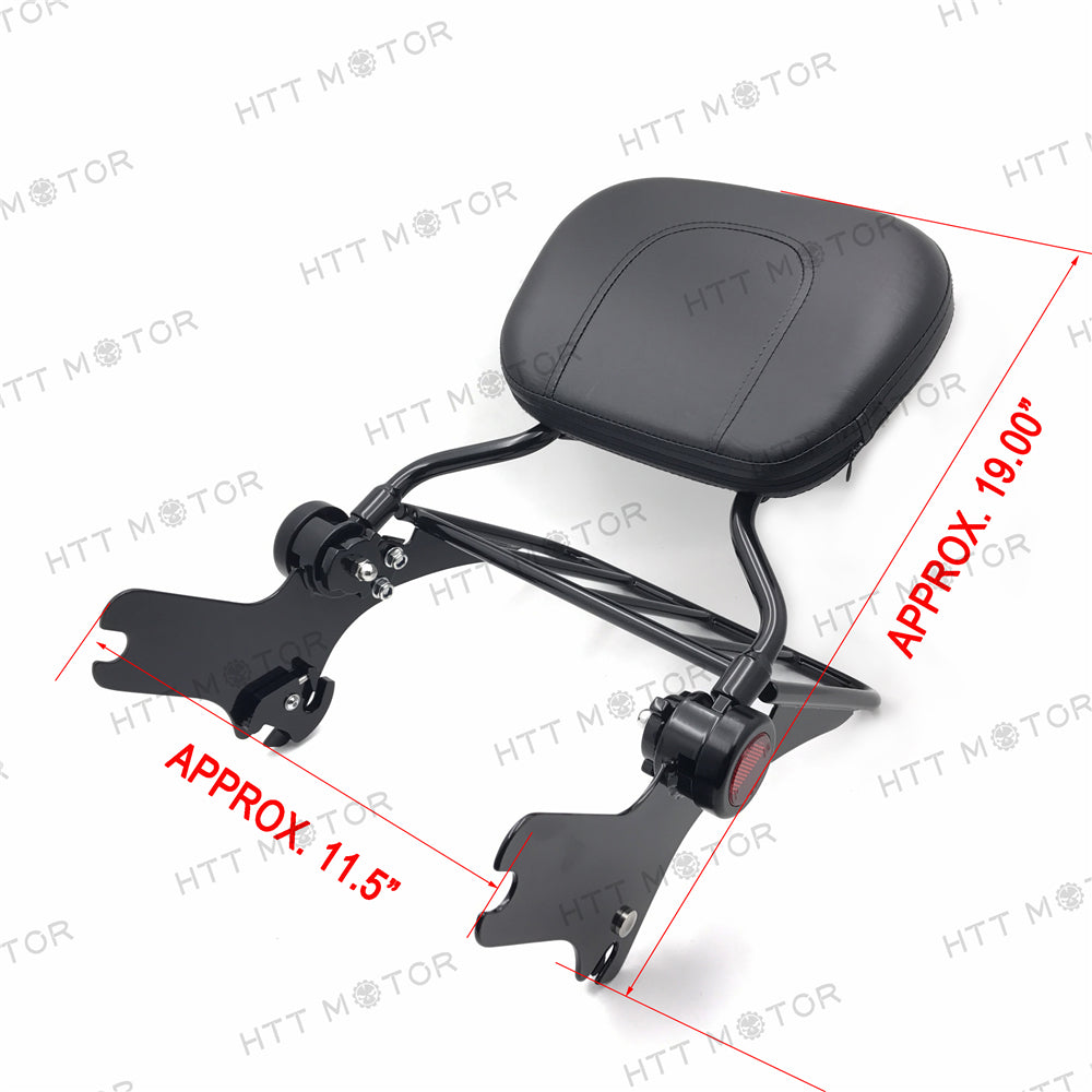 HTTMT- Adjustable Backrest Sissy Bar w/ Luggage Rack for 97-08 Touring Black