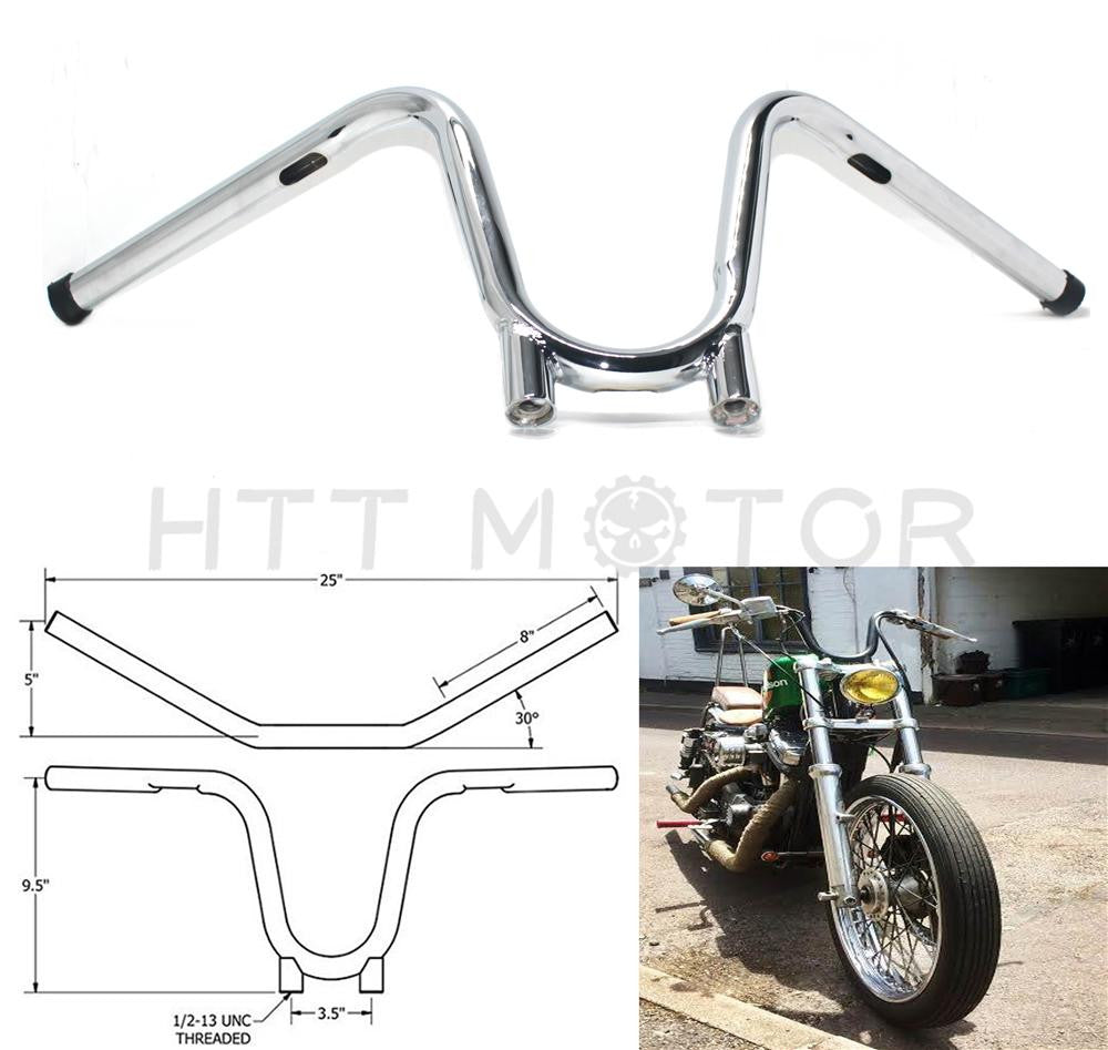 1" Bootlegger Handlebar cut out For sportster dyna chopper bobber ape 82-up Chrome