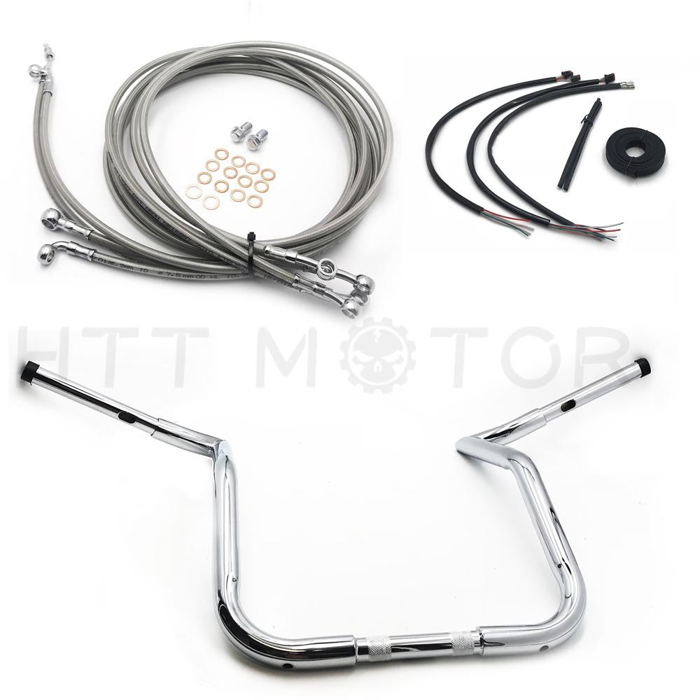 14" Handlebars ABS CABLE KIT Extension Wiring For 14-17 HARLEY TOURING BATWING Chrome