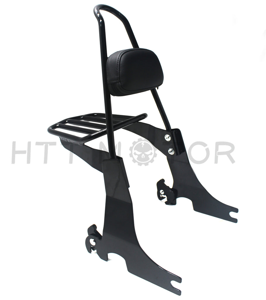 sissybar backrest Detachable luggage rack Harley Sportster 04-16 Black