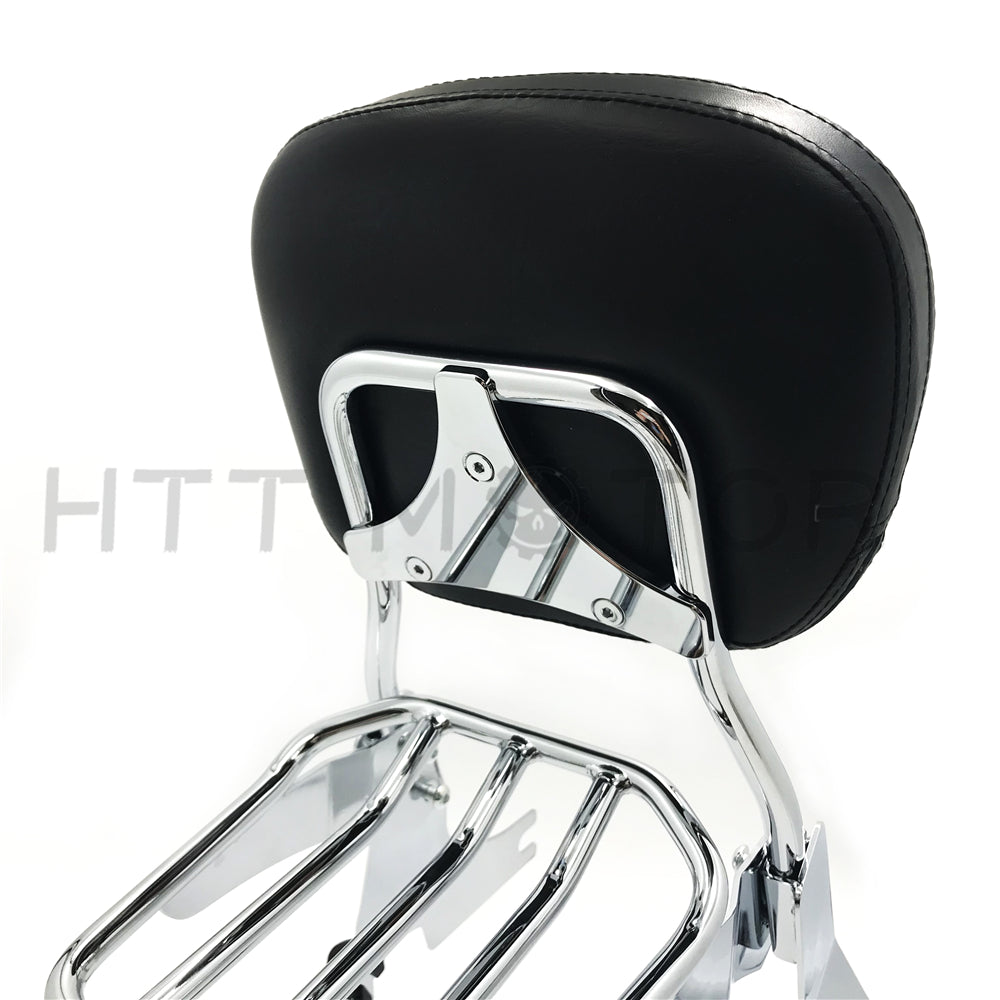 sissybar backrest luggage rack Detachable For Harley Softail 06-17 Chrome