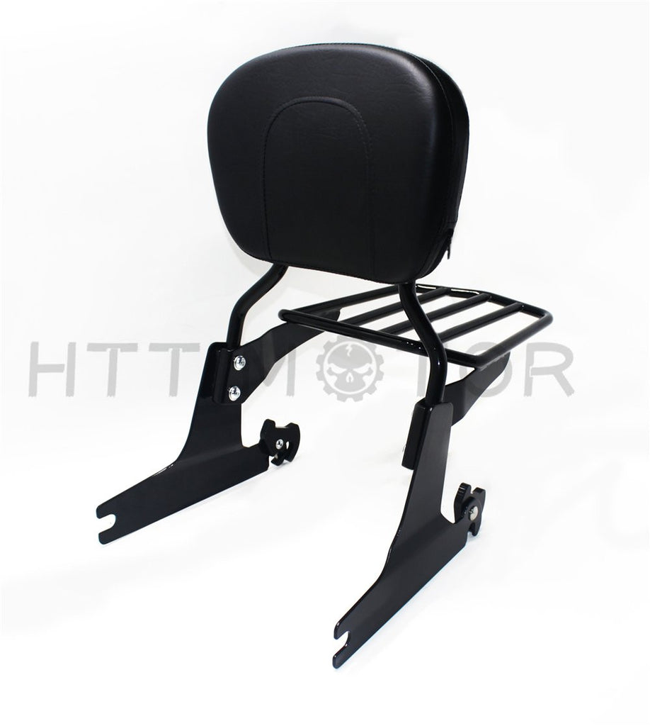 Detachable sissybar backrest luggage rack For Harley Softail 2006-2017 Black