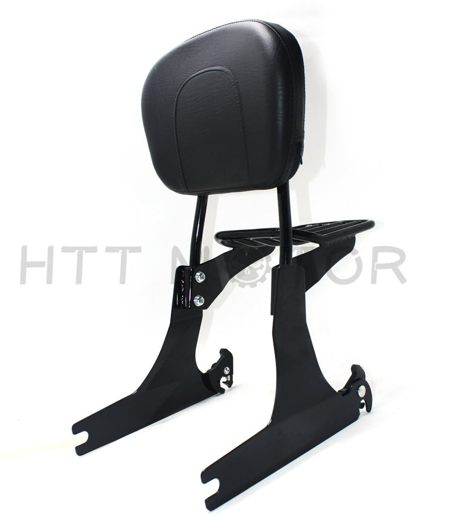 Detachable sissybar backrest luggage rack For Harley Dyna 02-05 Black