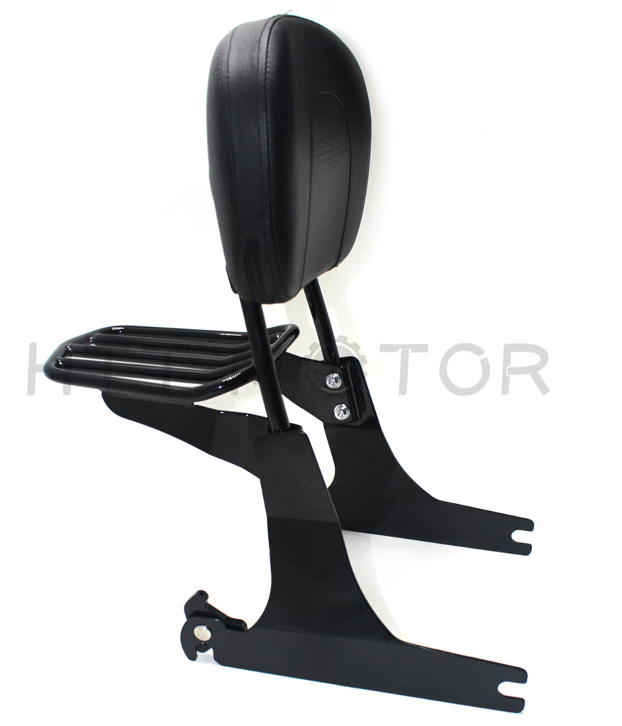 sissybar backrest luggage rack Detachable For Harley Dyna 02-05 Black